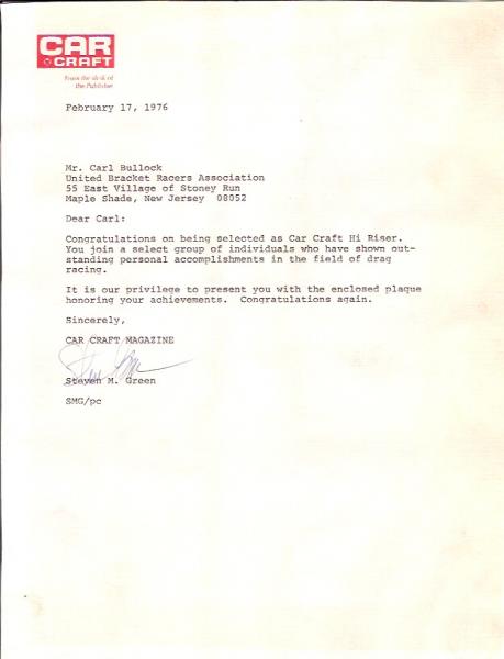 Car Craft Letter